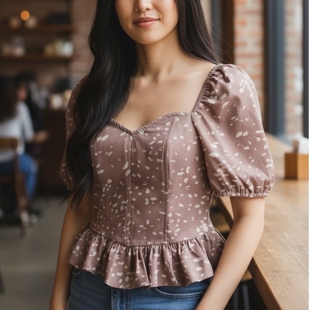 Milk & Honey‎ Top XL Polka Dots